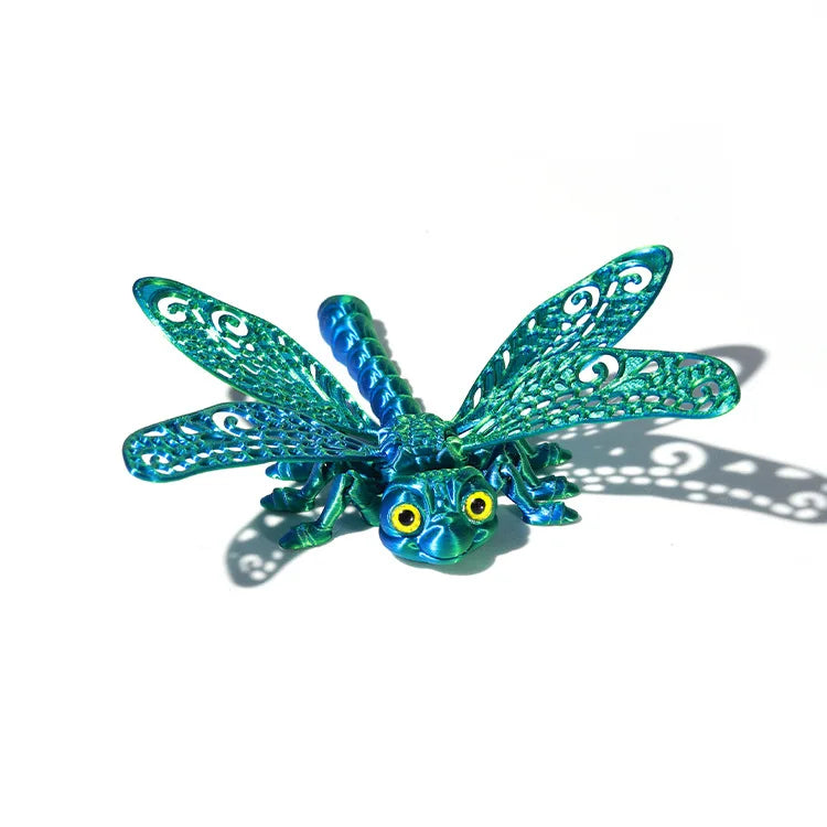 3D Printed Dragonfly Figurine Collectible Desk Decor Transformable Design,For Halloween Christmas Xmas Thanksgiving Toy Kids