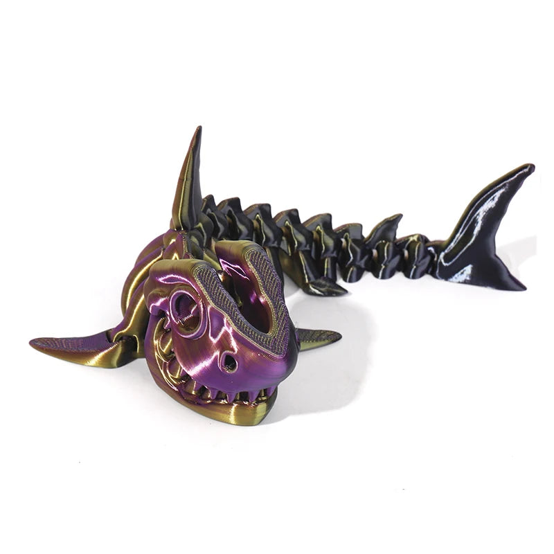 3D printed shark body joints can be modeled freely swinging toys, suitable for decoration, ornaments, holiday decoration gifts.