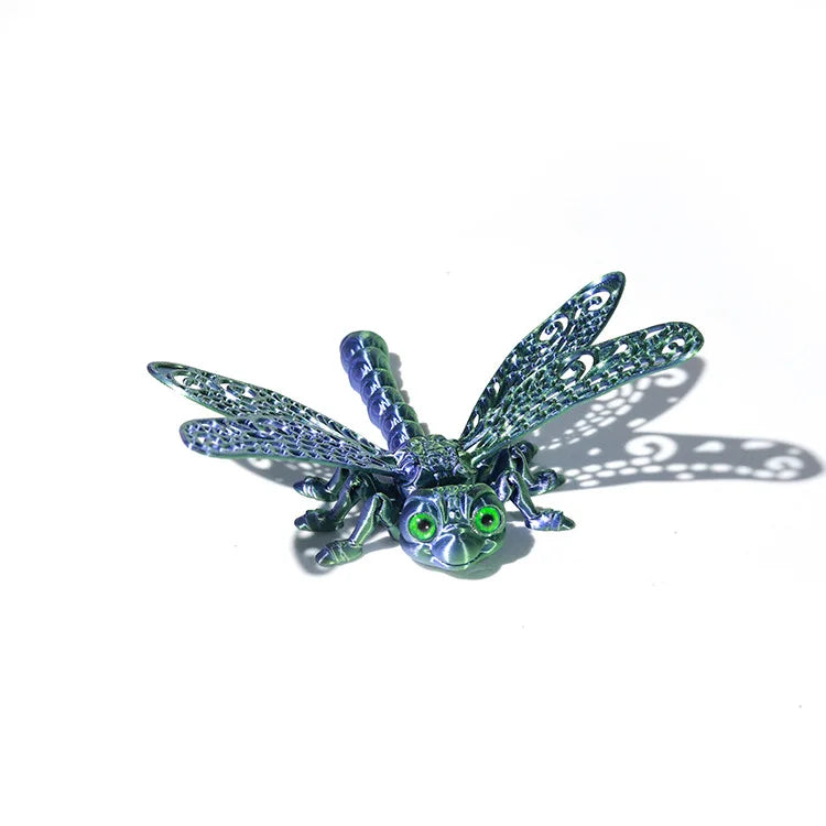 3D Printed Dragonfly Figurine Collectible Desk Decor Transformable Design,For Halloween Christmas Xmas Thanksgiving Toy Kids