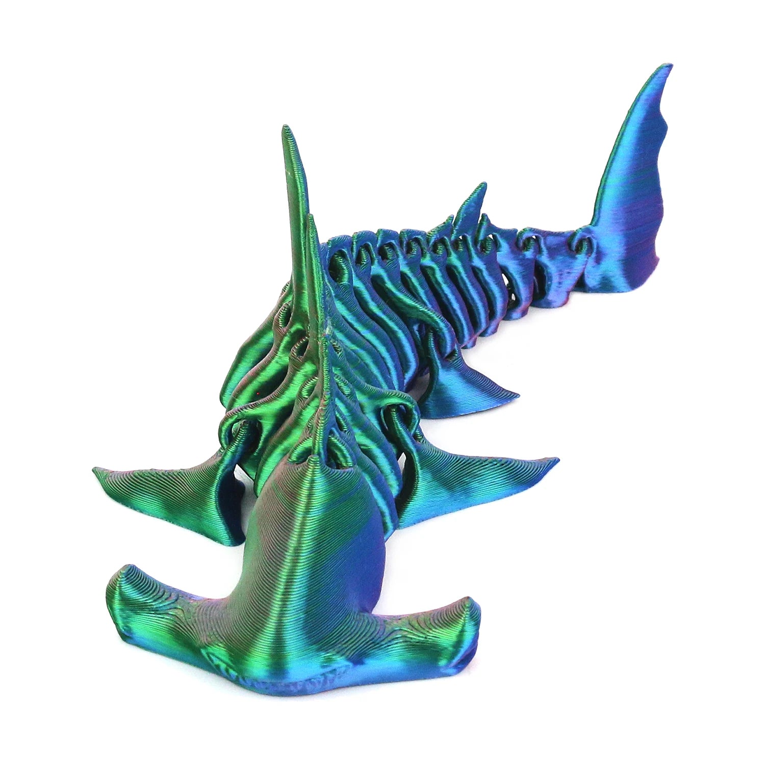 3D printed hammerhead shark toy, can be used as a ornament, with movable joints throughout the body