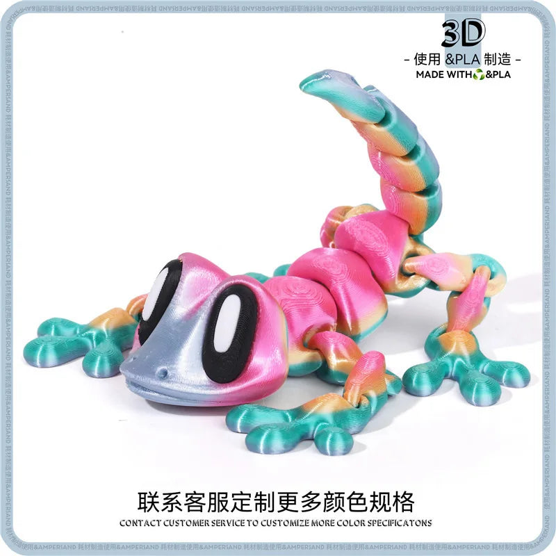 3D Printed Mini Gecko Ornament Desktop Ornament 3d Printed toy Animals Home Office Craft Printed Figures Christmas Gifts