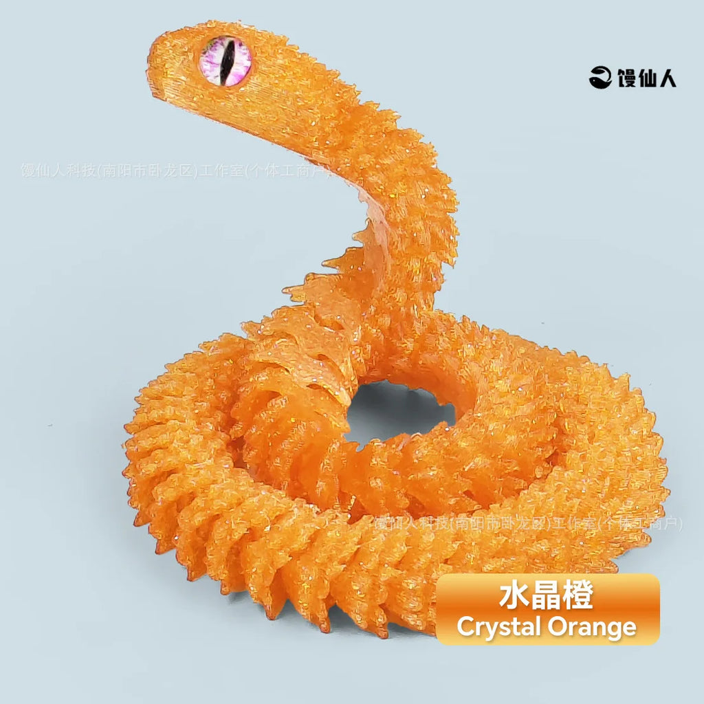 30/60cm 3D Printed Snake Action Figures Articulated Movable Joint Simulation Snake Model Sensory Toys 3D Printed Toys for Kids