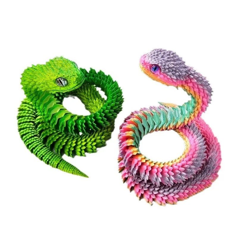 30/60cm 3D Printed Snake Action Figures Articulated Movable Joint Simulation Snake Model Sensory Toys 3D Printed Toys for Kids