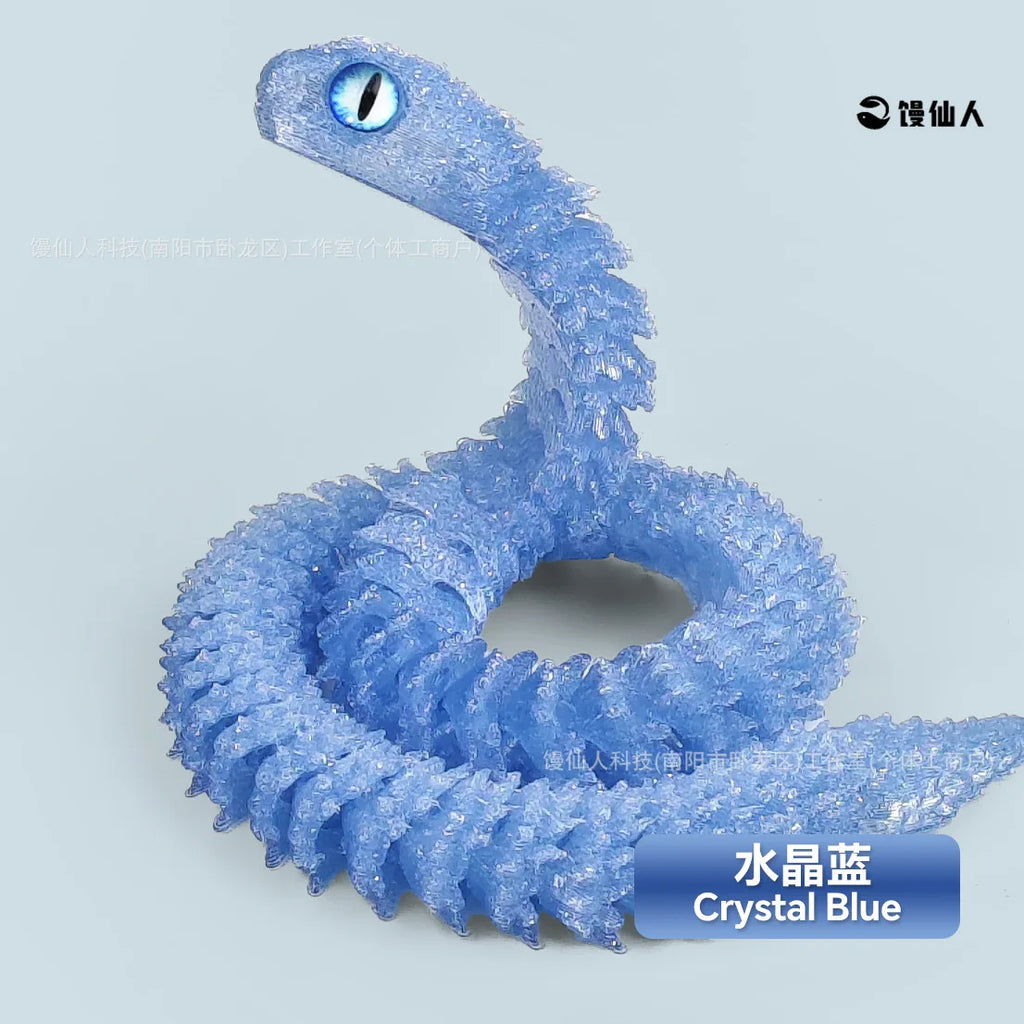 30/60cm 3D Printed Snake Action Figures Articulated Movable Joint Simulation Snake Model Sensory Toys 3D Printed Toys for Kids