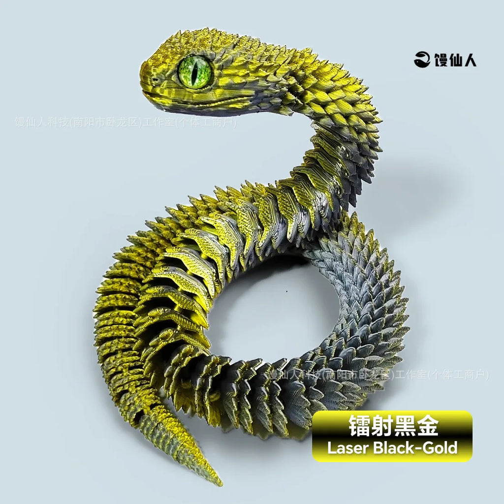 30/60cm 3D Printed Snake Action Figures Articulated Movable Joint Simulation Snake Model Sensory Toys 3D Printed Toys for Kids