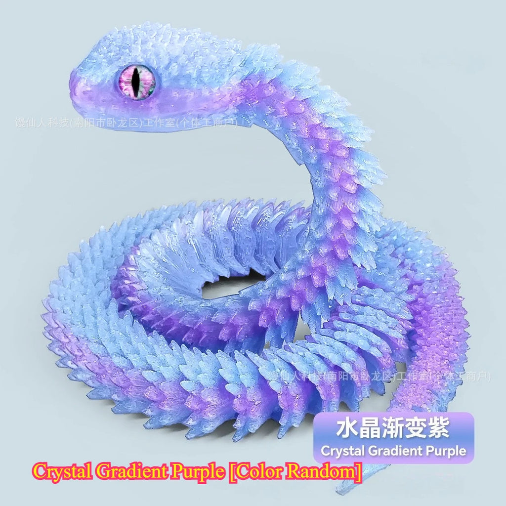 30/60cm 3D Printed Snake Action Figures Articulated Movable Joint Simulation Snake Model Sensory Toys 3D Printed Toys for Kids
