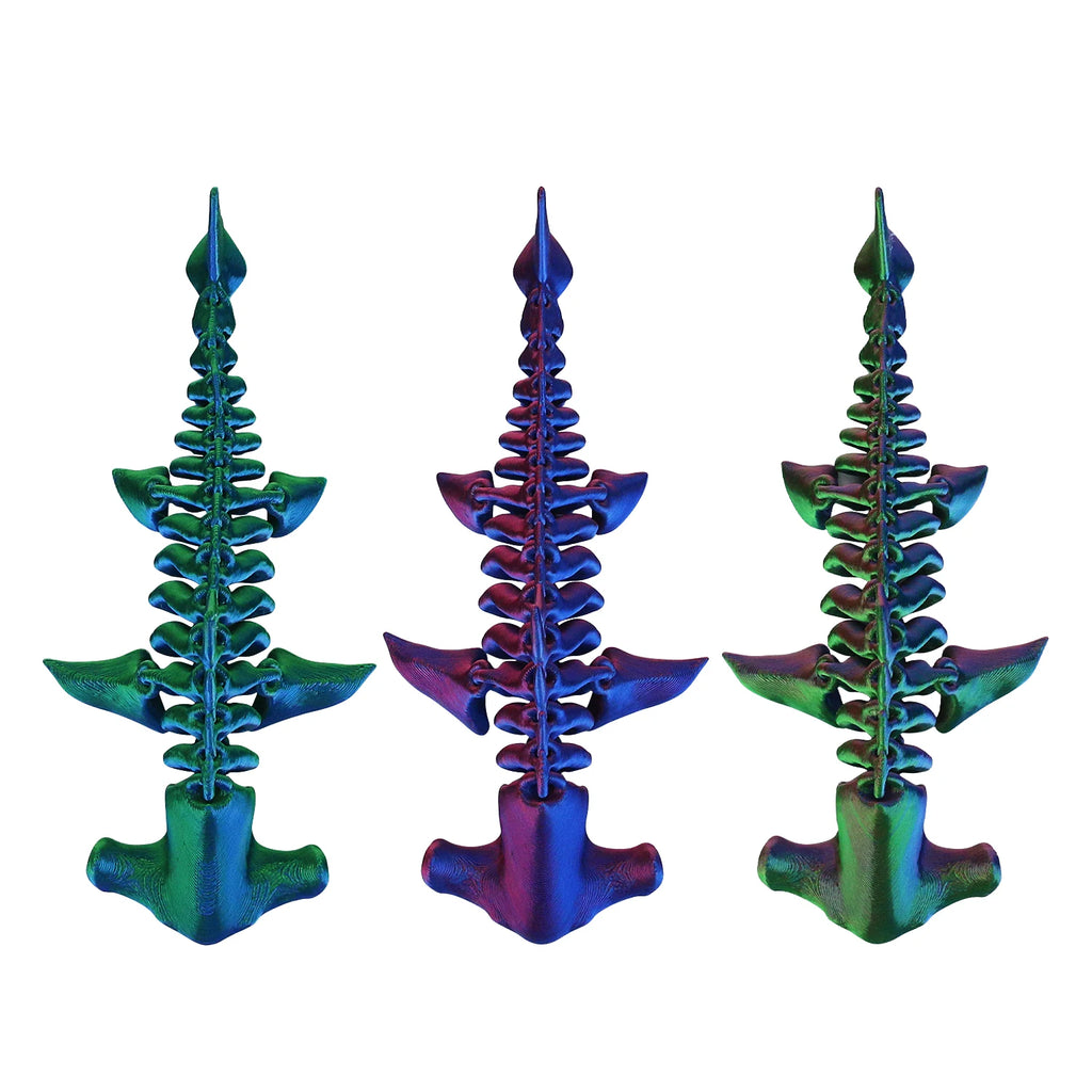 3D printed hammerhead shark toy, can be used as a ornament, with movable joints throughout the body
