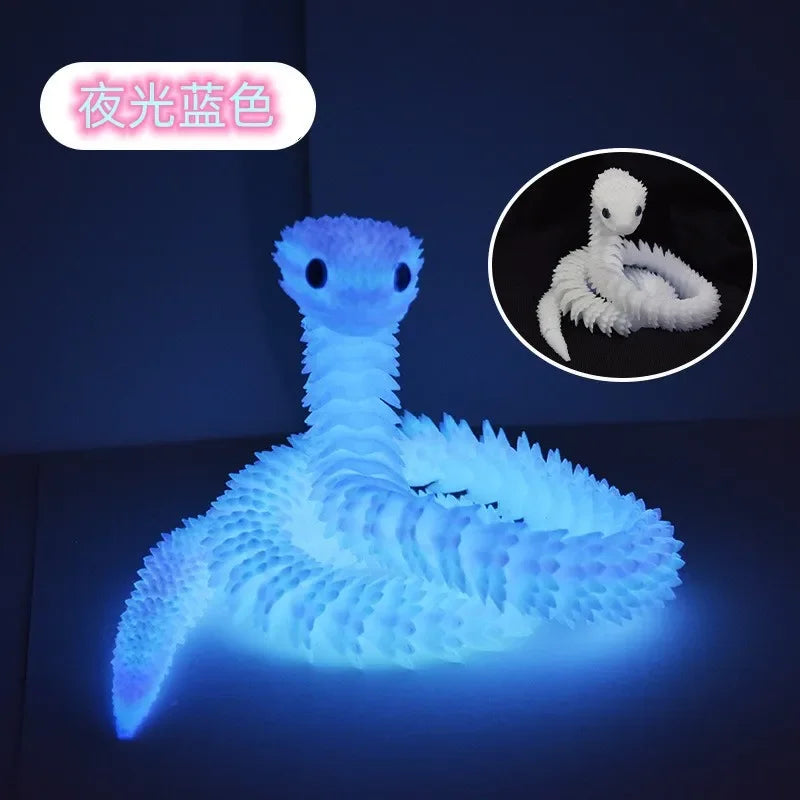3D Printed Snake 45/60cm Articulated Snake Joint Mobility Simulation Animals Snake Office Desktop Ornament Kids Christmas Gift
