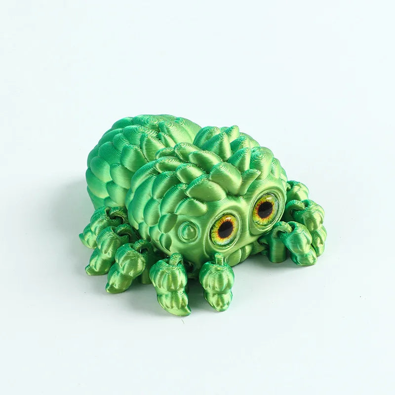 3D Printed Small Spider Cute &Realistic Display Stand Toy Model with Movable Joints for Vehicle Desk Figurine and Christmas Gift