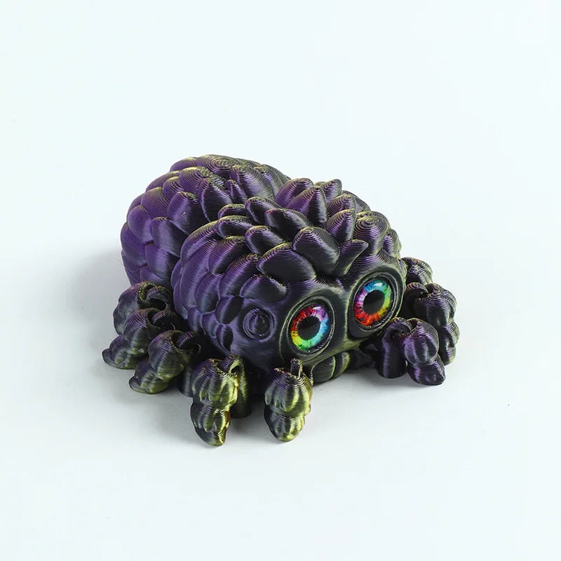 3D Printed Small Spider Cute &Realistic Display Stand Toy Model with Movable Joints for Vehicle Desk Figurine and Christmas Gift