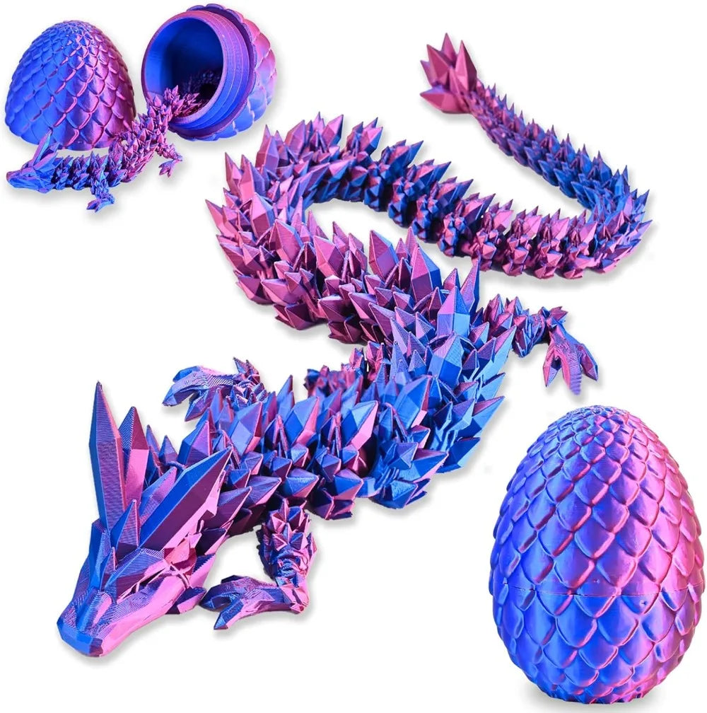 1/2PCS 3D Printed Dragon Egg with Dragon Fully Articulated Dragon Model Movable Rotatable Articulated Desktop Ornament Kid Toy