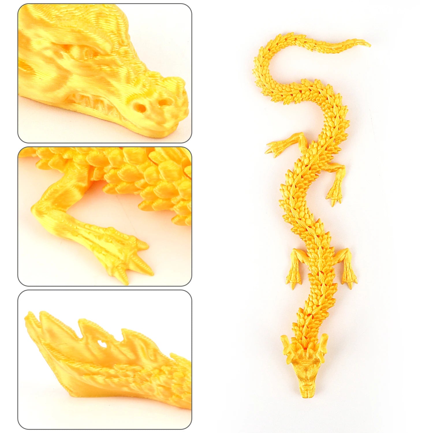 3D Printing Stereoscopic Dragon Desktop Pendant 3D Printing Stress Relieving Toy Joint Flexibly Swinging