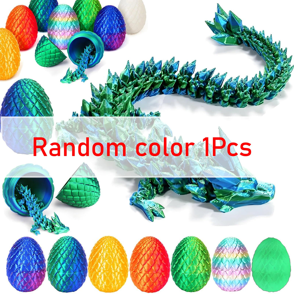 1/2PCS 3D Printed Dragon Egg with Dragon Fully Articulated Dragon Model Movable Rotatable Articulated Desktop Ornament Kid Toy