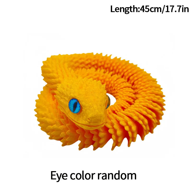 3D Printed Snake Fidget Toys Crystal Dragon Flexible Joints Executive Desk Toys Home Office Decor Perfect Gifts for Autism/ADHD