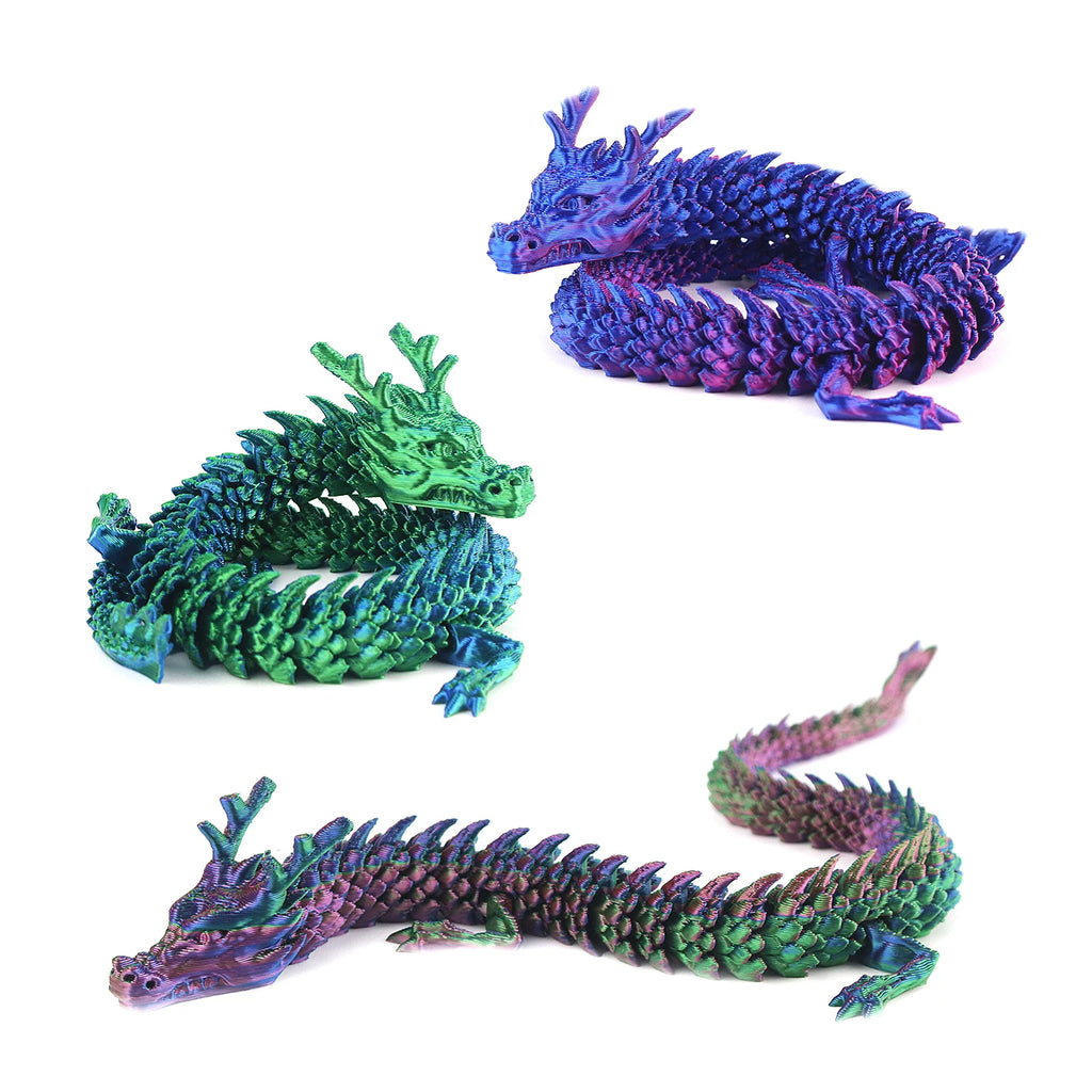 3D Printing Stereoscopic Dragon Desktop Pendant 3D Printing Stress Relieving Toy Joint Flexibly Swinging