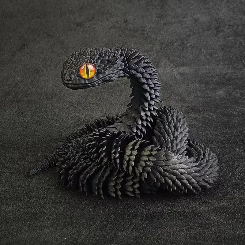 3D Printed Snake 45/60cm Articulated Snake Joint Mobility Simulation Animals Snake Office Desktop Ornament Kids Christmas Gift