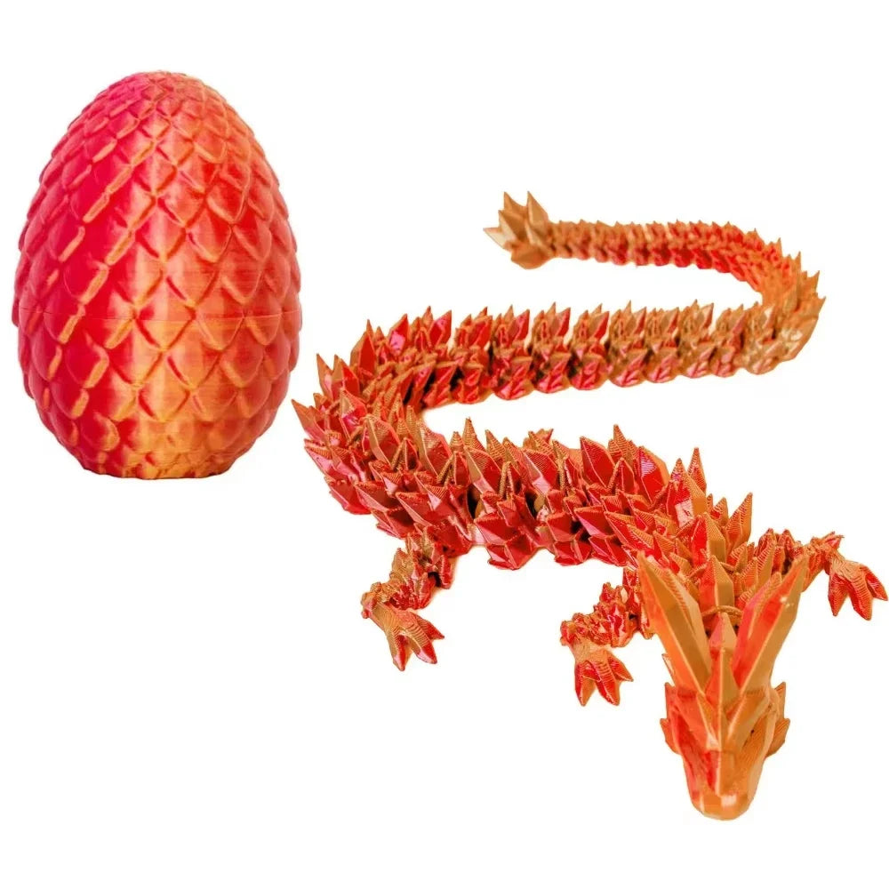 1/2PCS 3D Printed Dragon Egg with Dragon Fully Articulated Dragon Model Movable Rotatable Articulated Desktop Ornament Kid Toy