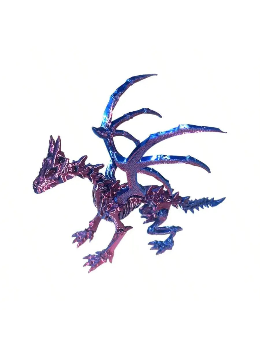 1Pc 3D Printed Dragon Skeleton With Movable Joints - Versatile Indoor/Outdoor Decor, Unique Animal Model Ornament Dragon Figurin