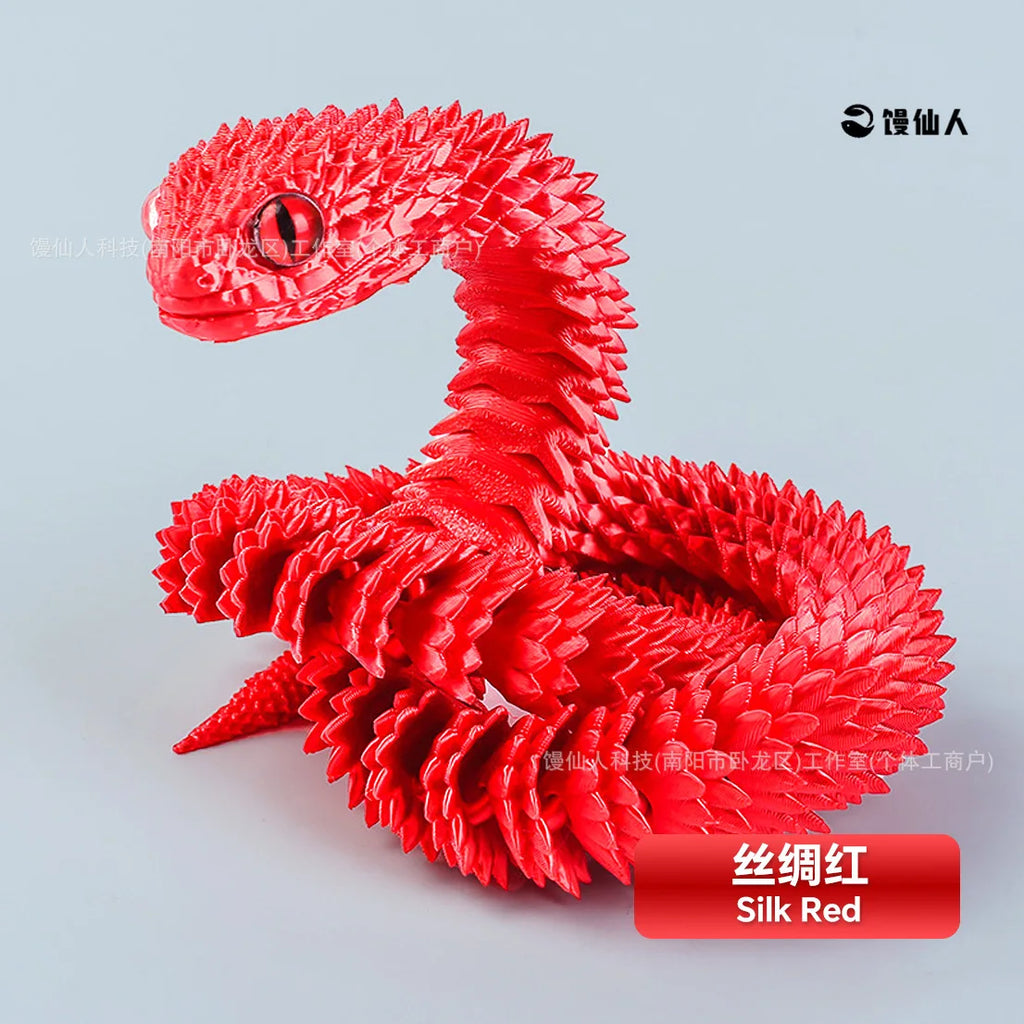 30/60cm 3D Printed Snake Action Figures Articulated Movable Joint Simulation Snake Model Sensory Toys 3D Printed Toys for Kids