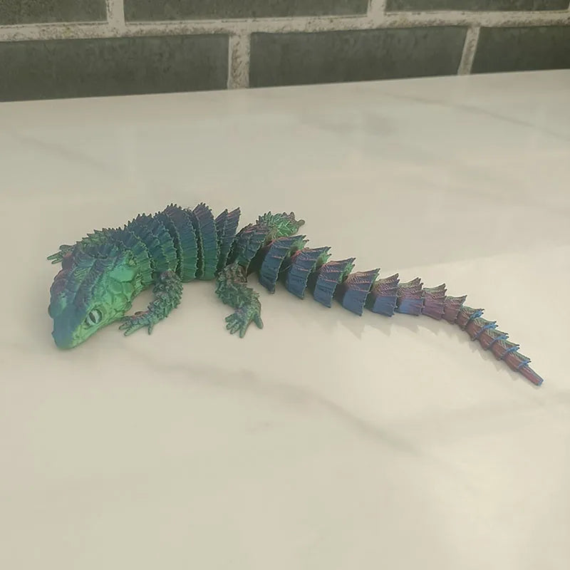 New 3D Printed Crocodile Articular Movable Funny Gifts Rotatable Office Home Desktop Decorations Crafts Decor 3D Printing Toys