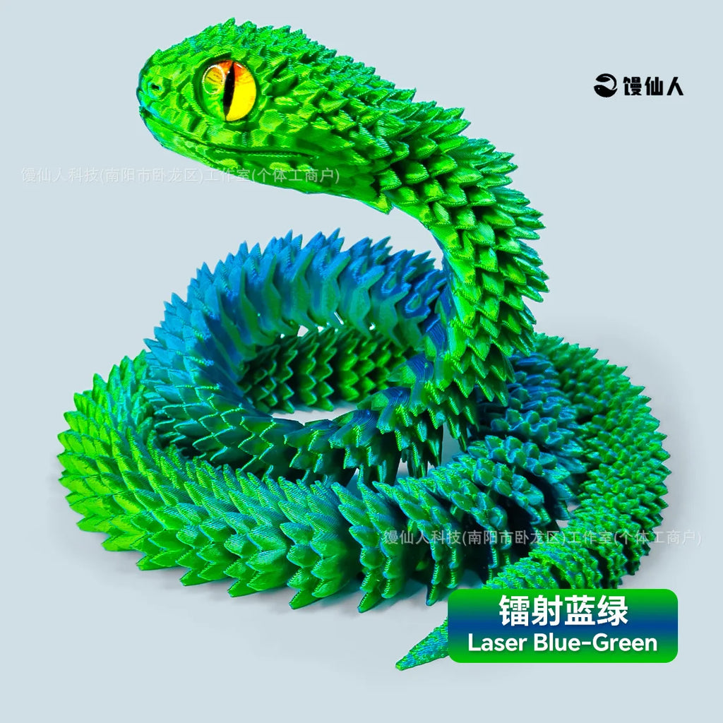 30/60cm 3D Printed Snake Action Figures Articulated Movable Joint Simulation Snake Model Sensory Toys 3D Printed Toys for Kids