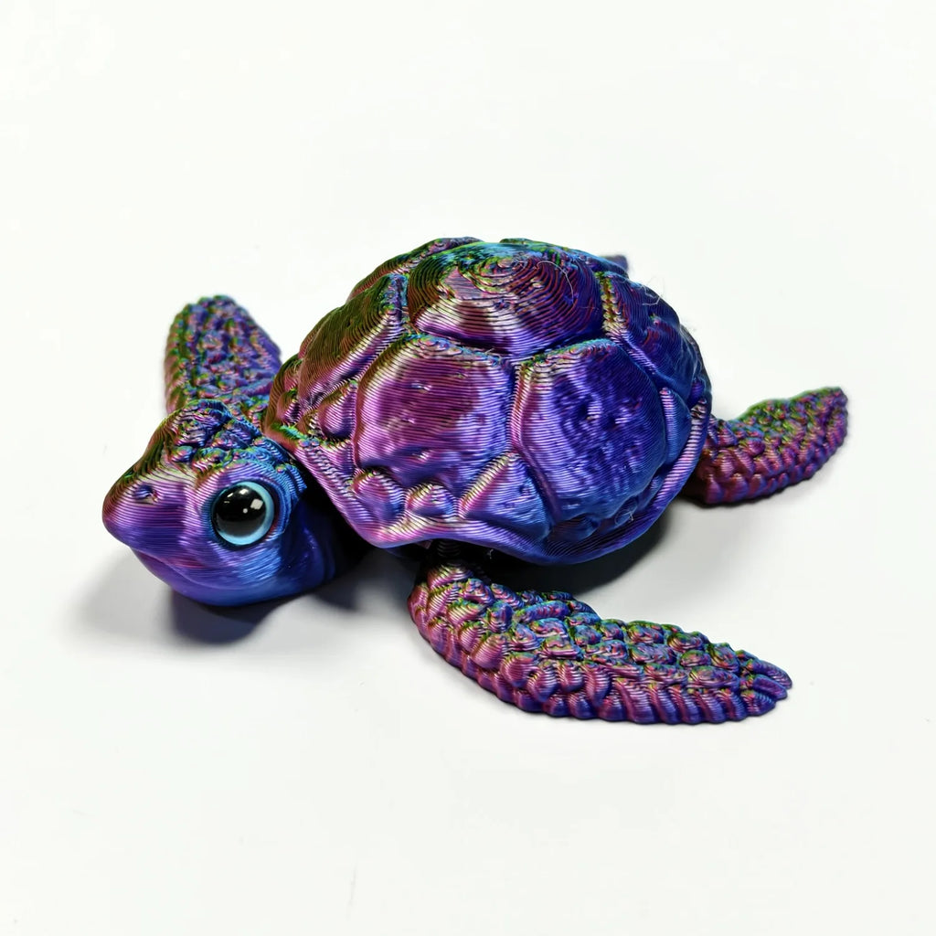 3D Printed Colorful Sea Turtle Model Tortoise Status Flexible Joint Home Office Decor Stress Relief Toy for Autism Fidget Toys