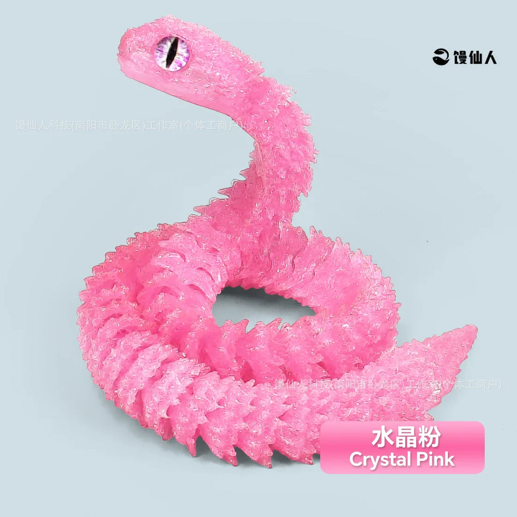 30/60cm 3D Printed Snake Action Figures Articulated Movable Joint Simulation Snake Model Sensory Toys 3D Printed Toys for Kids