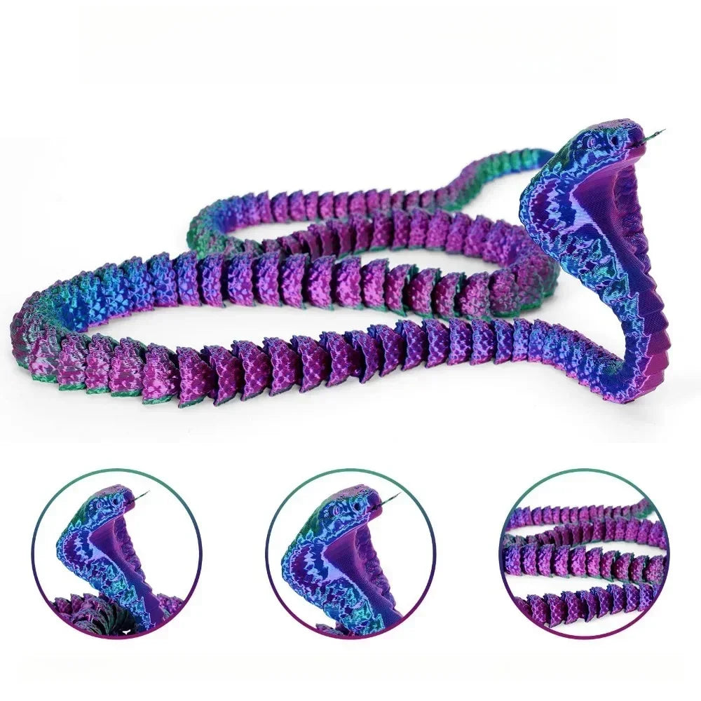 25cm 3D Printed Snake 3D Printed Figure Desk Accessories Toy for Kid 3D Printed Dragon Room Desktop Ornament Office Accessories