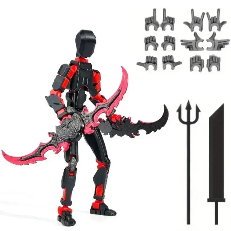 Not Assembled Action Figure Set Giant Sword Titan Robot Action Figure DIY Dummy Doll Ornament 3D Articulated Figures Boys Like