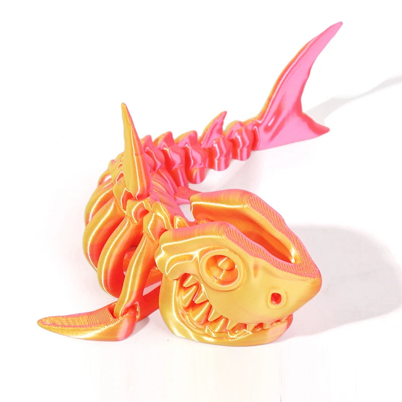 3D printed shark body joints can be modeled freely swinging toys, suitable for decoration, ornaments, holiday decoration gifts.