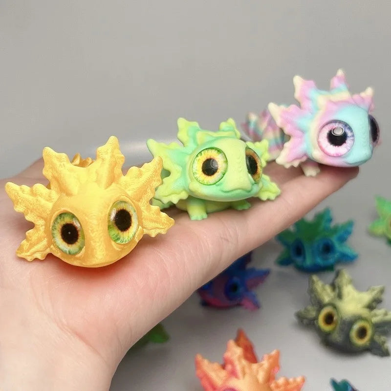 3D Printing Salamander Figures Multi-Joint Movable Simulation Eyes for Home Accessories Kids Gift Living Room Decoration
