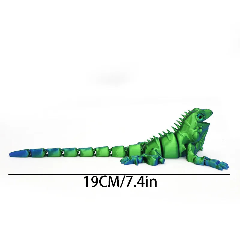New Multi-joint Movable 3D Printed Iguana Mizusai Lizard Animals Mini Cute Relief Sensory Toy Funny Home Accessories Kids Gift