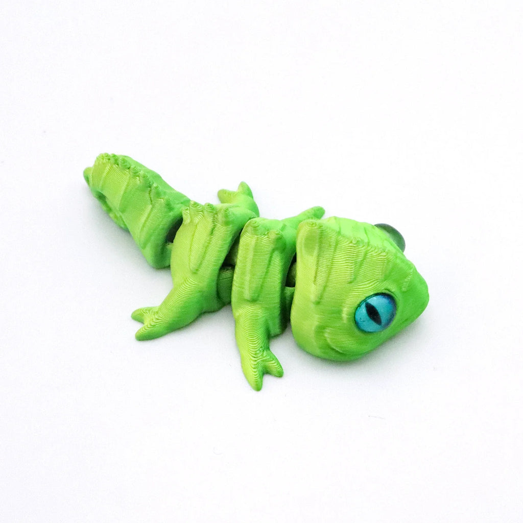 3D Printing Chameleon Lizard Figures Multi-joint Movable Simulation Eyes for Home Accessories Kids Gift Living Room Decoration