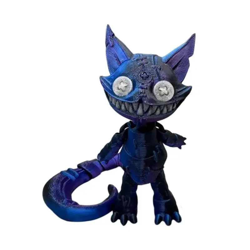Creepy Cheshire Cat Action Figure Desk Toys 3D Sculpture Collectible Figurines Creepy Cat Figures with Movable Joints Desk Decor