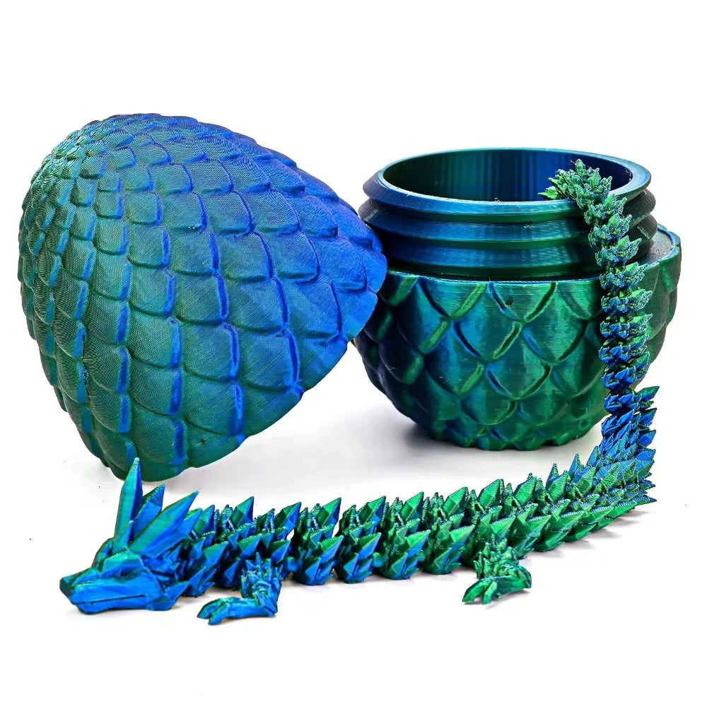 1/2PCS 3D Printed Dragon Egg with Dragon Fully Articulated Dragon Model Movable Rotatable Articulated Desktop Ornament Kid Toy