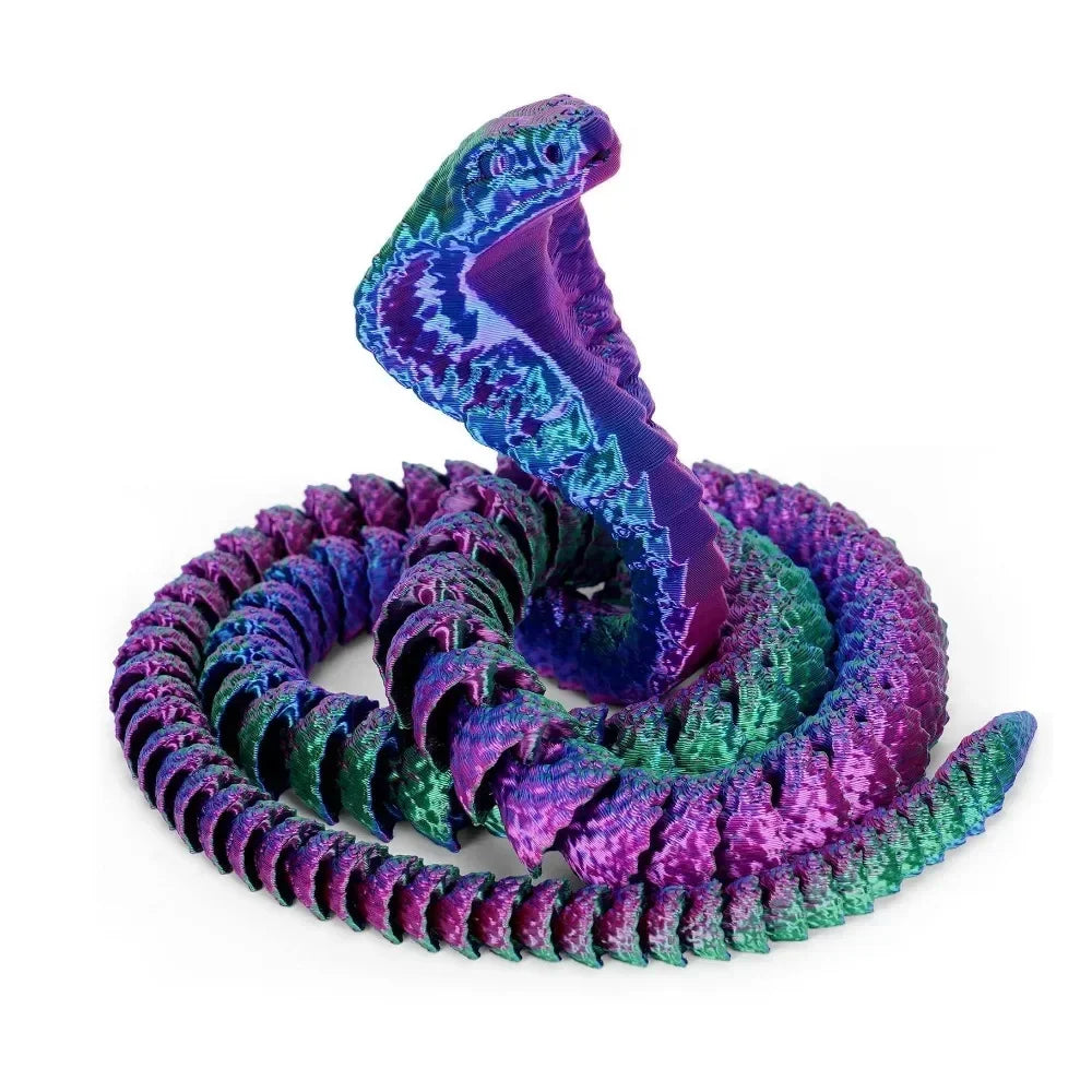 25cm 3D Printed Snake 3D Printed Figure Desk Accessories Toy for Kid 3D Printed Dragon Room Desktop Ornament Office Accessories