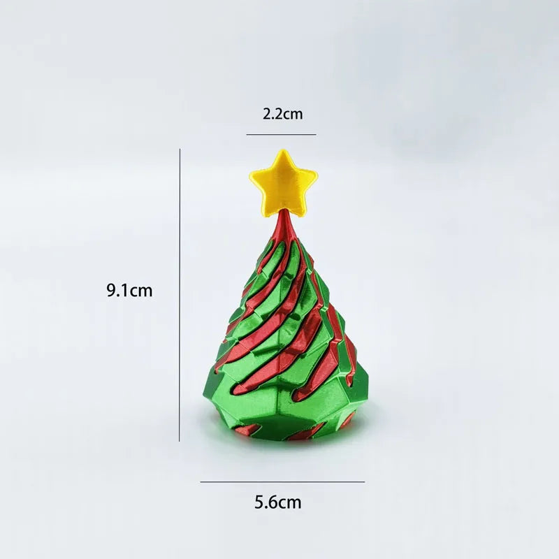 3D printed Christmas tree Mini 3d Printed Christmas Rotating Push and Push Music Ornament Halloween Kid Toy Companionship Gif