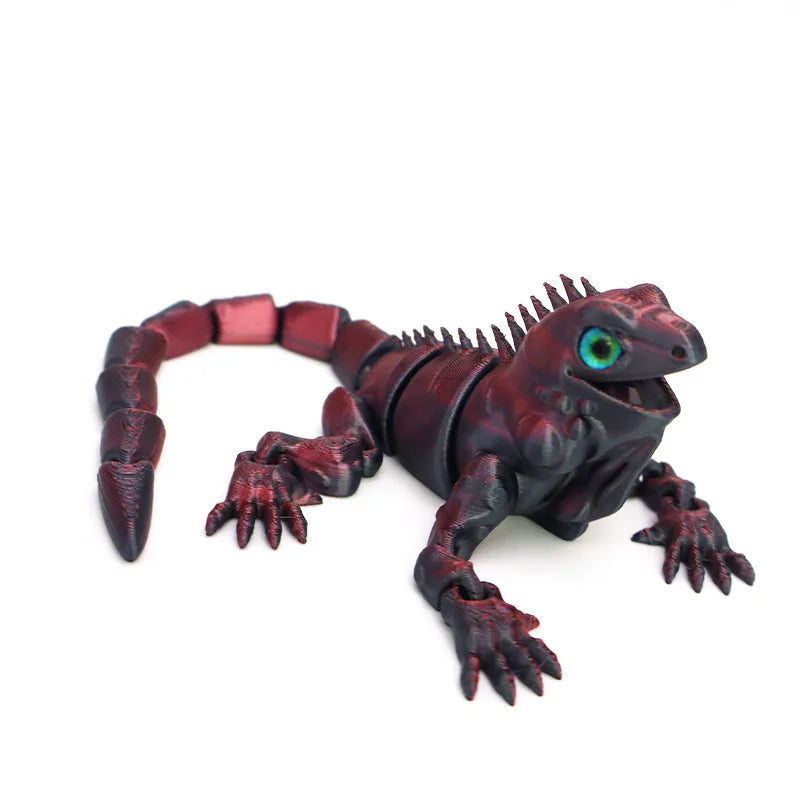 New Multi-joint Movable 3D Printed Iguana Mizusai Lizard Animals Mini Cute Relief Sensory Toy Funny Home Accessories Kids Gift