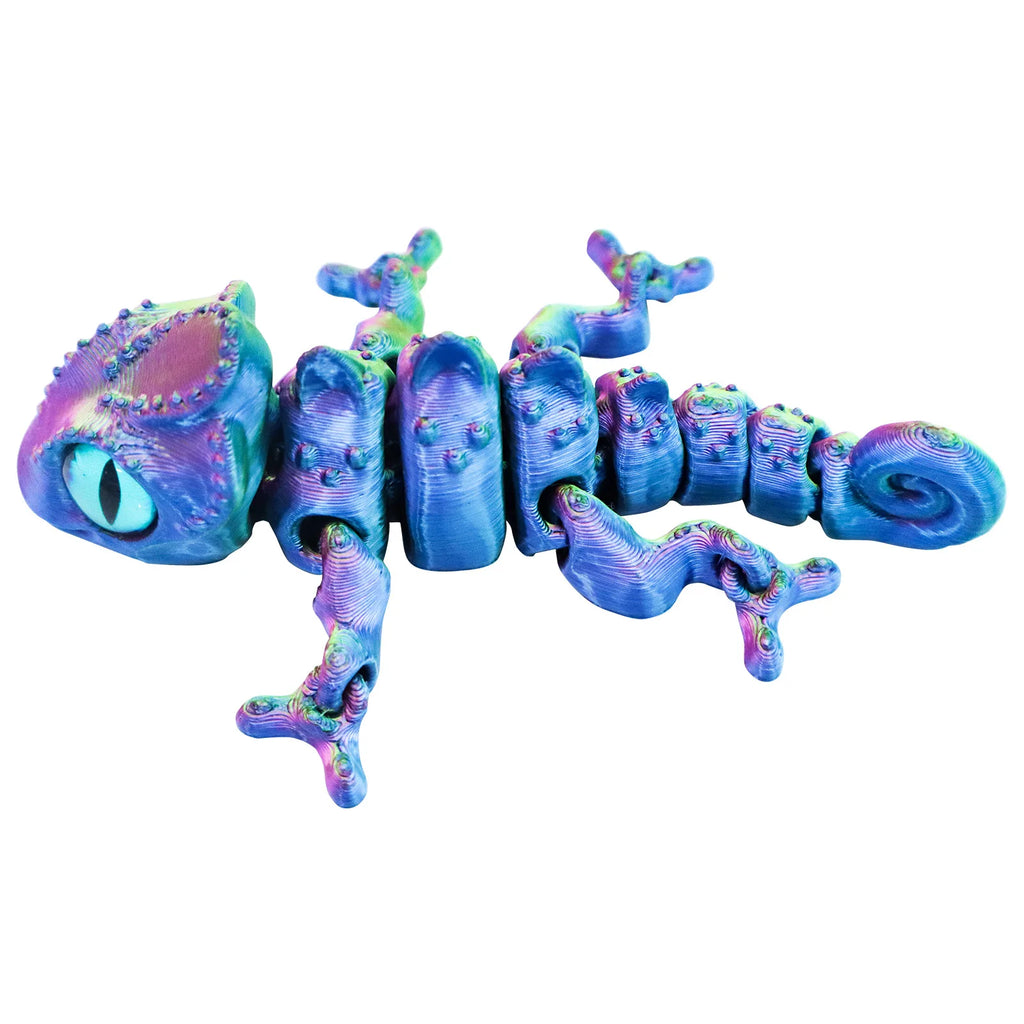 3D Printing Chameleon Lizard Figures Multi-joint Movable Simulation Eyes for Home Accessories Kids Gift Living Room Decoration