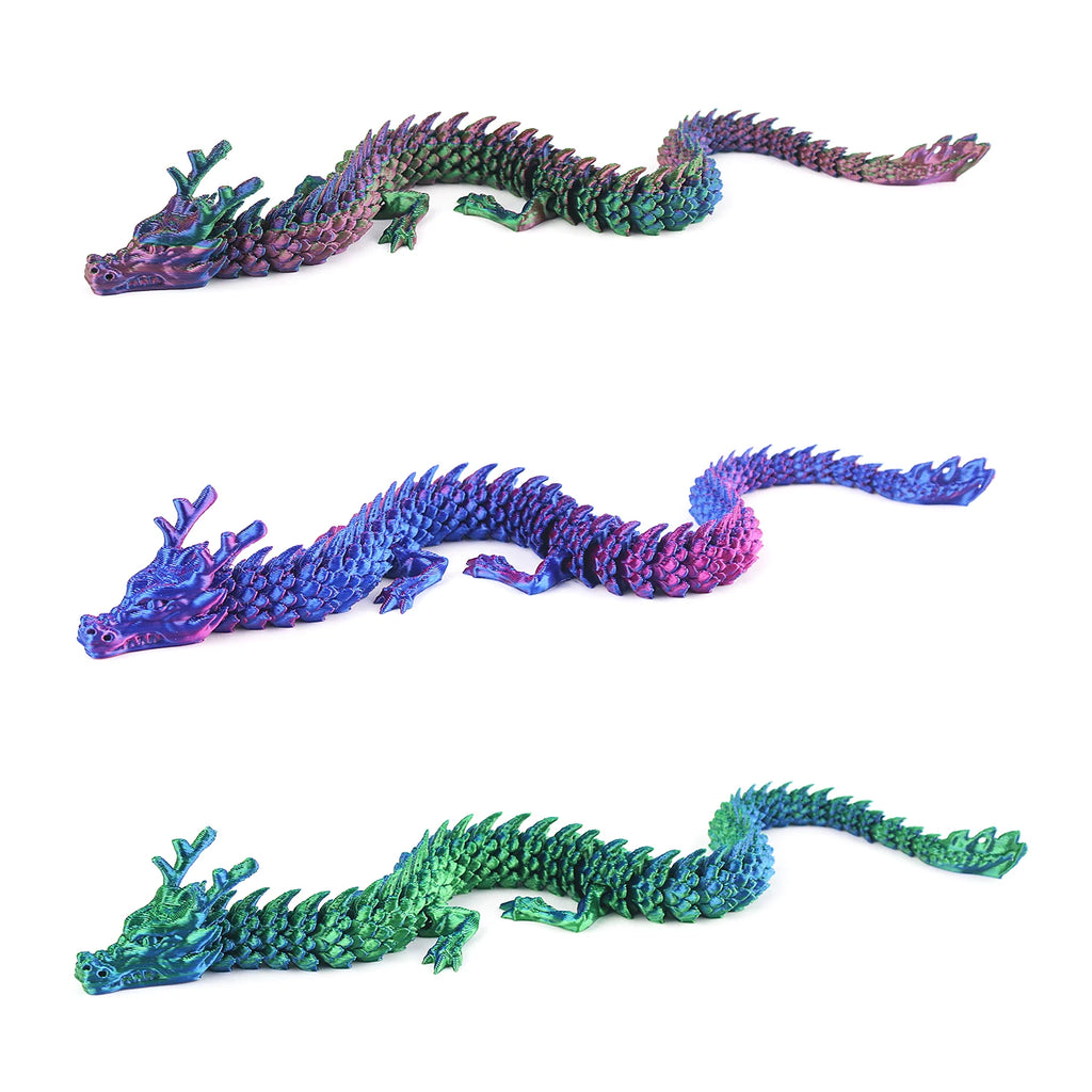 3D Printing Stereoscopic Dragon Desktop Pendant 3D Printing Stress Relieving Toy Joint Flexibly Swinging