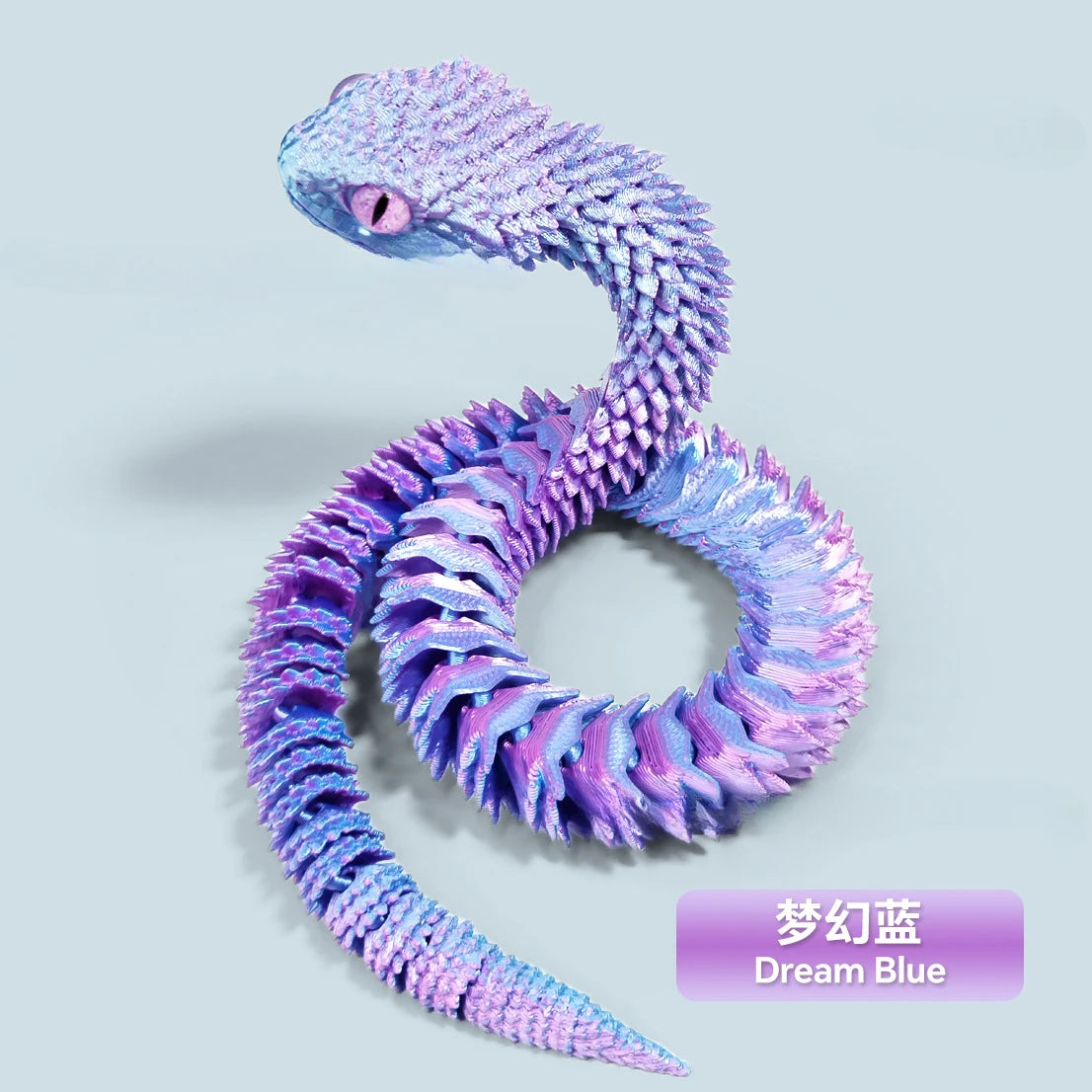 3D Printed Snake Movable Joint Simulation Snake Figurine Creative Home Office Desktop Ornament 2025 New Year Gifts Crafts Gift
