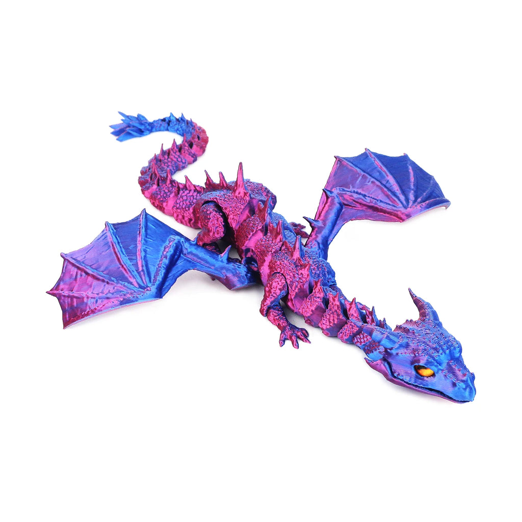 3D printed dragon wings, flying dragon with movable mouth and joints, decorative ornament gift