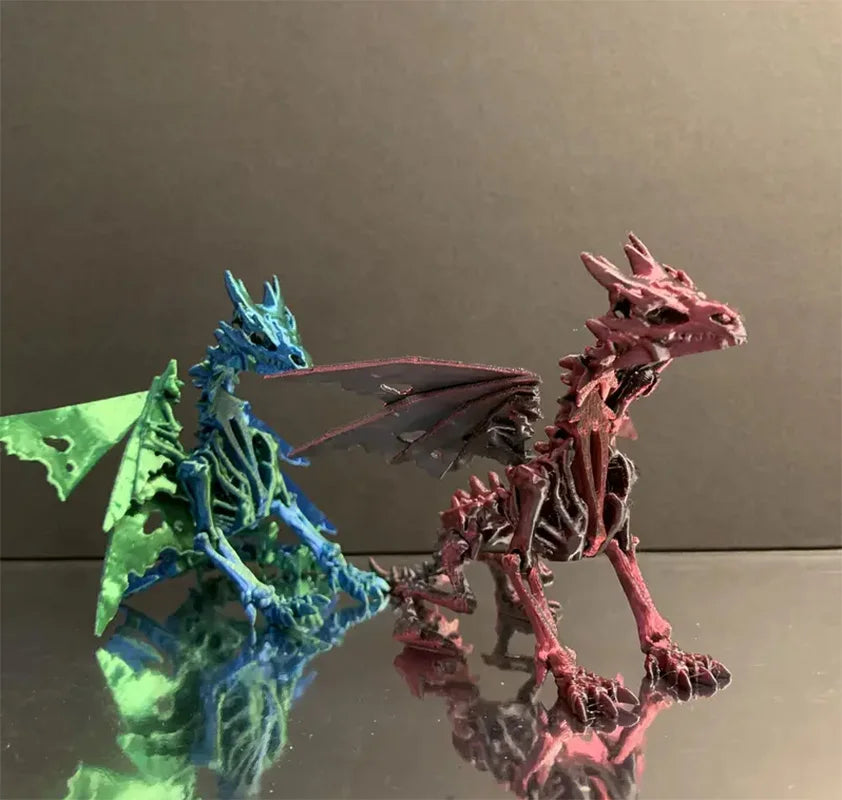 1Pc 3D Printed Dragon Skeleton With Movable Joints - Versatile Indoor/Outdoor Decor, Unique Animal Model Ornament Dragon Figurin