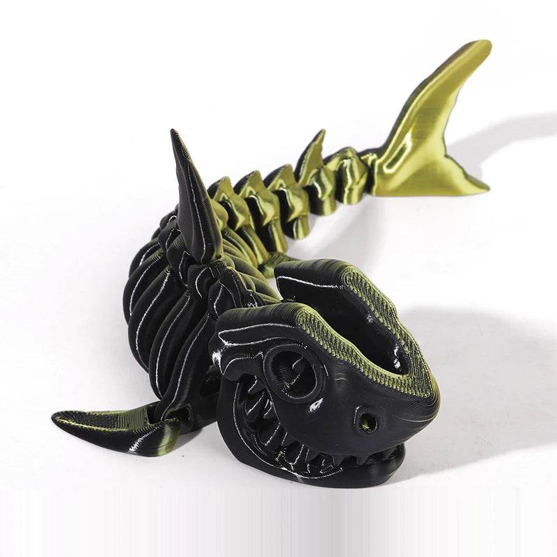 3D printed shark body joints can be modeled freely swinging toys, suitable for decoration, ornaments, holiday decoration gifts.