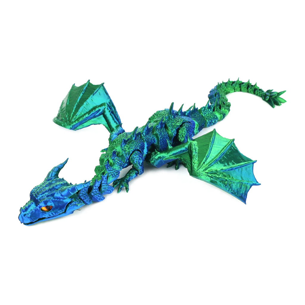 3D printed dragon wings, flying dragon with movable mouth and joints, decorative ornament gift