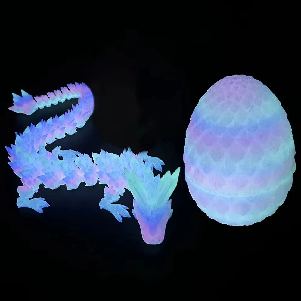 1/2PCS 3D Printed Dragon Egg with Dragon Fully Articulated Dragon Model Movable Rotatable Articulated Desktop Ornament Kid Toy