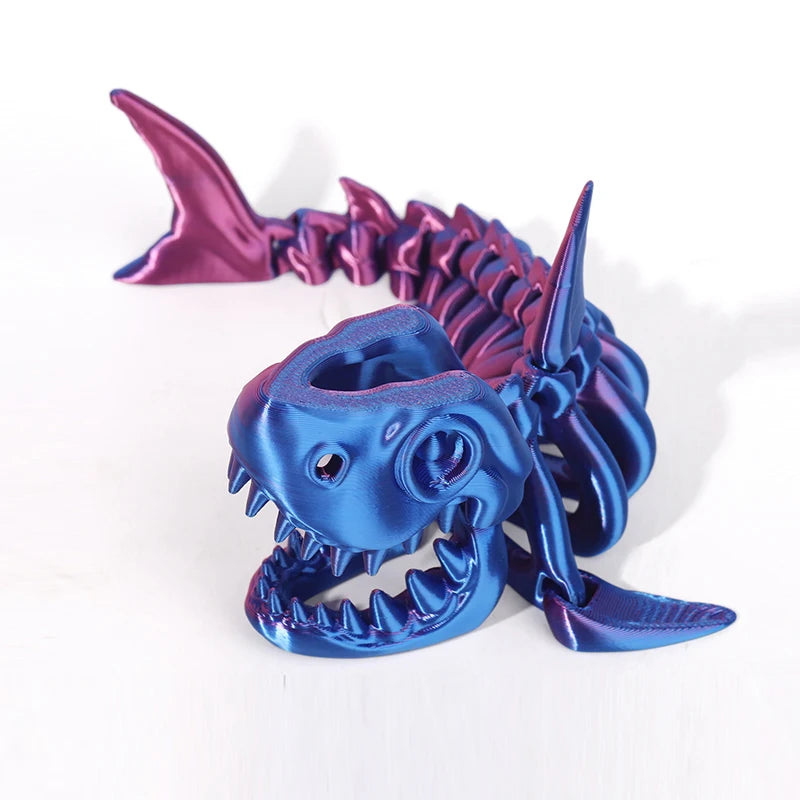 3D printed shark body joints can be modeled freely swinging toys, suitable for decoration, ornaments, holiday decoration gifts.
