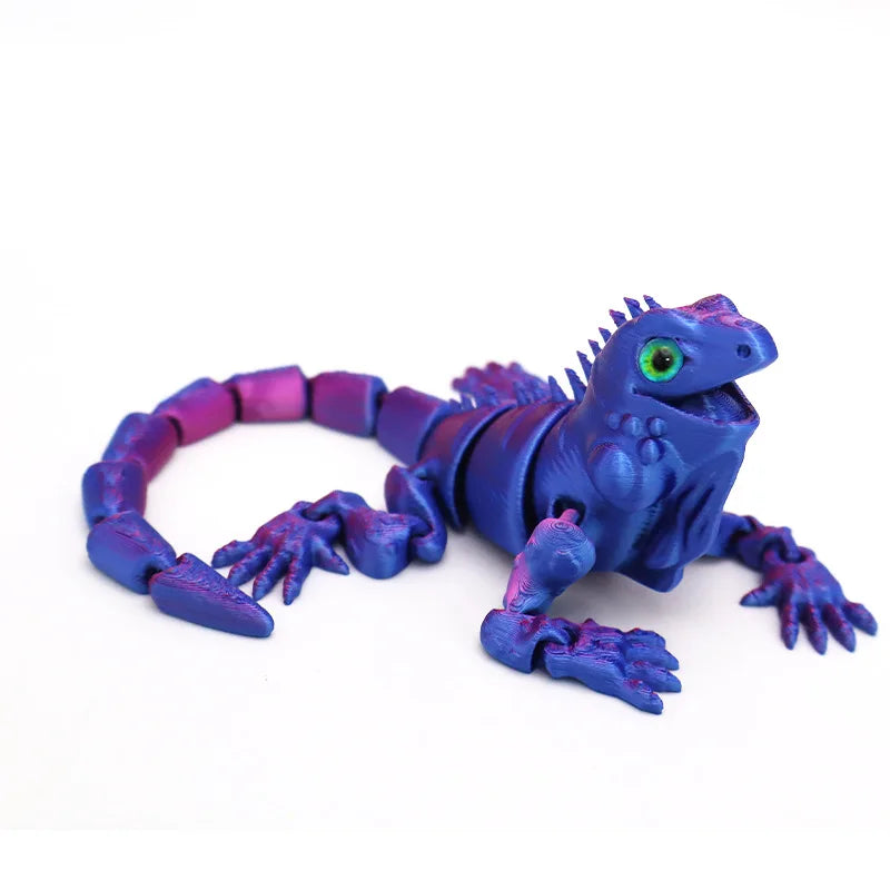 New Multi-joint Movable 3D Printed Iguana Mizusai Lizard Animals Mini Cute Relief Sensory Toy Funny Home Accessories Kids Gift