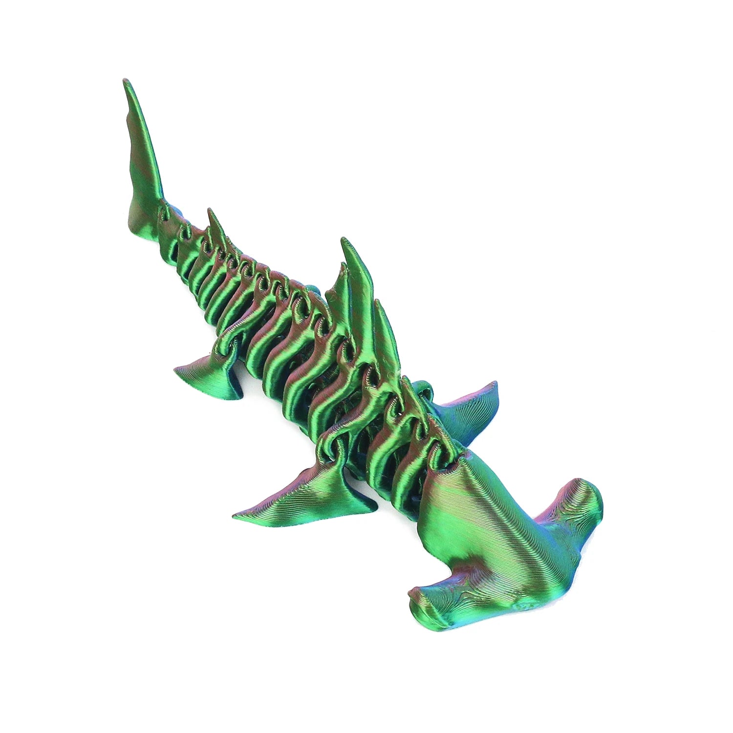 3D printed hammerhead shark toy, can be used as a ornament, with movable joints throughout the body