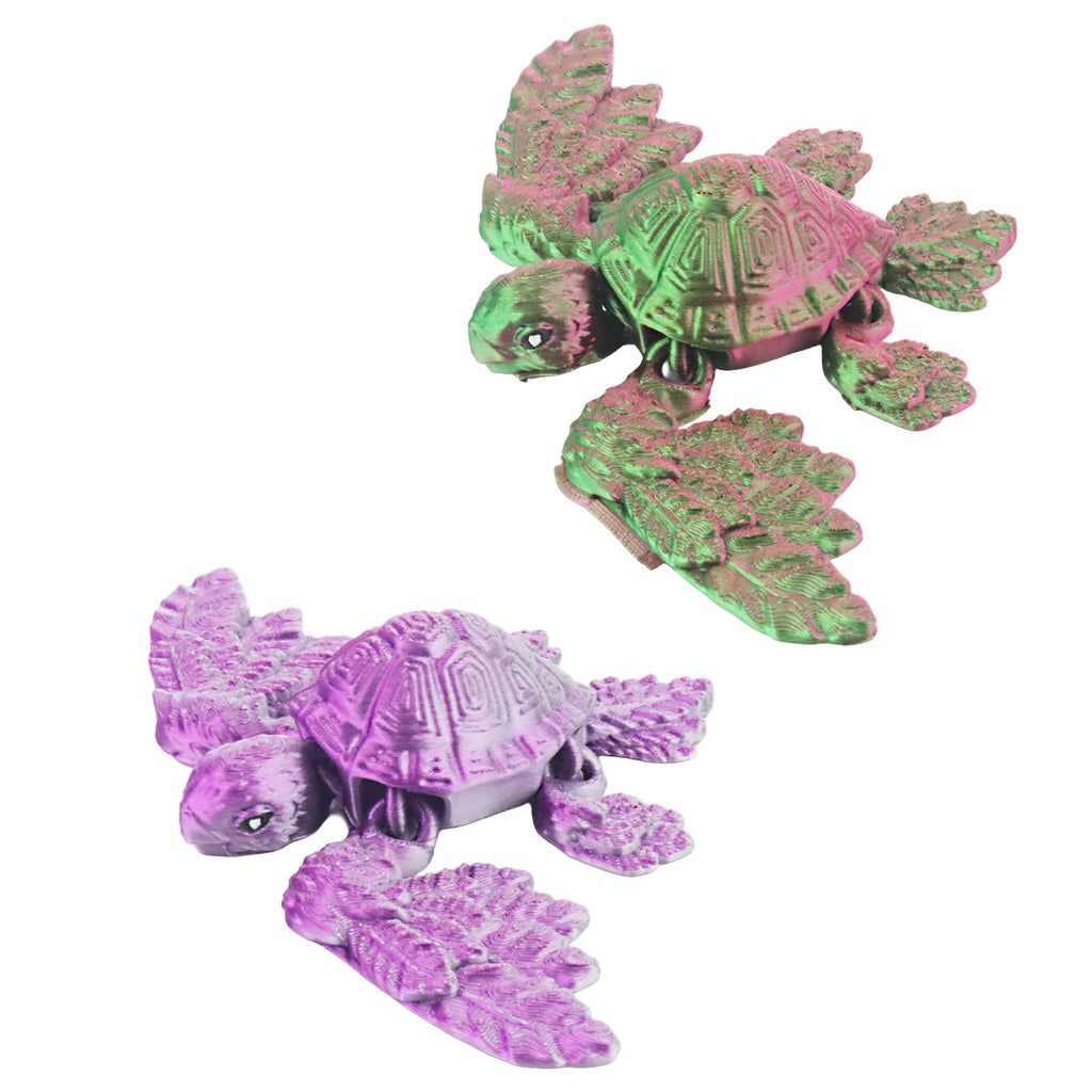 Innovative 3D printed winged turtle, movable joint design, stress relieving turtle statue, desktop decoration
